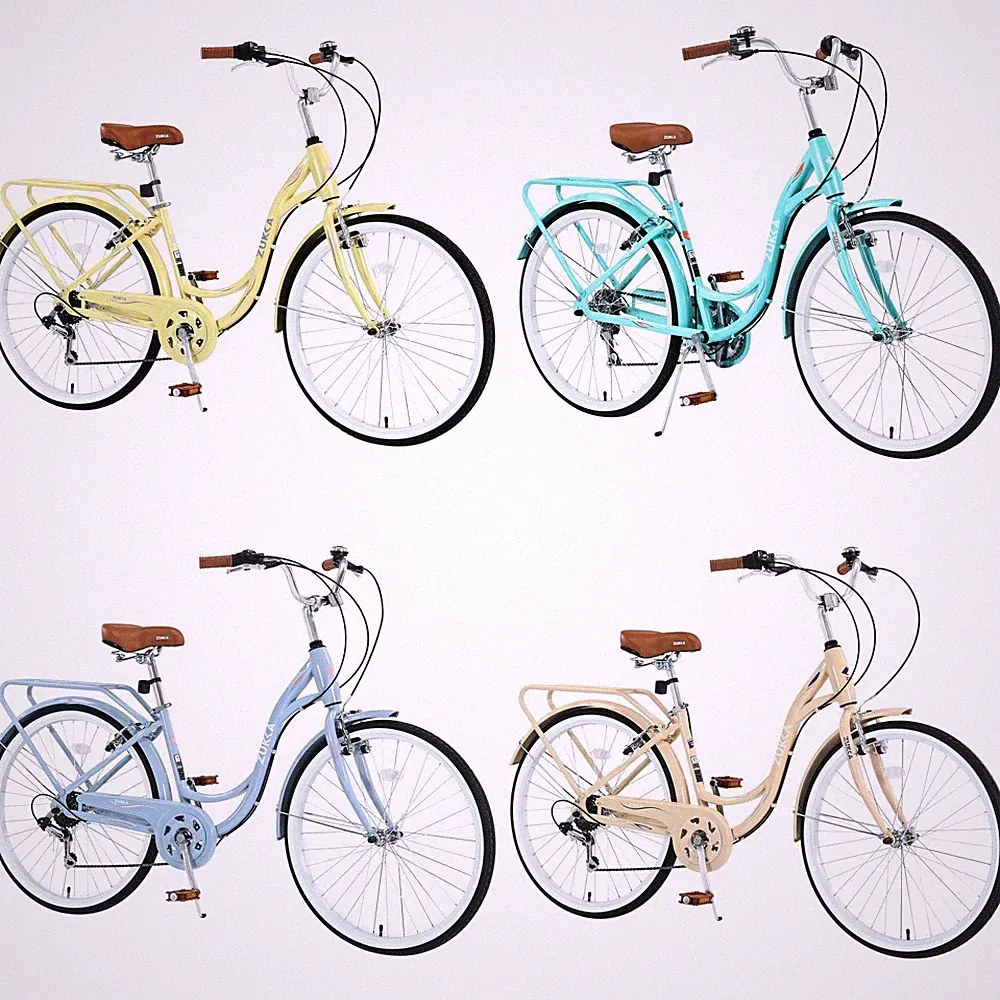 24" Women Cruiser Bike Shimano 7-Speed,Step-Thru Frame,for Petite Adult Bicycle