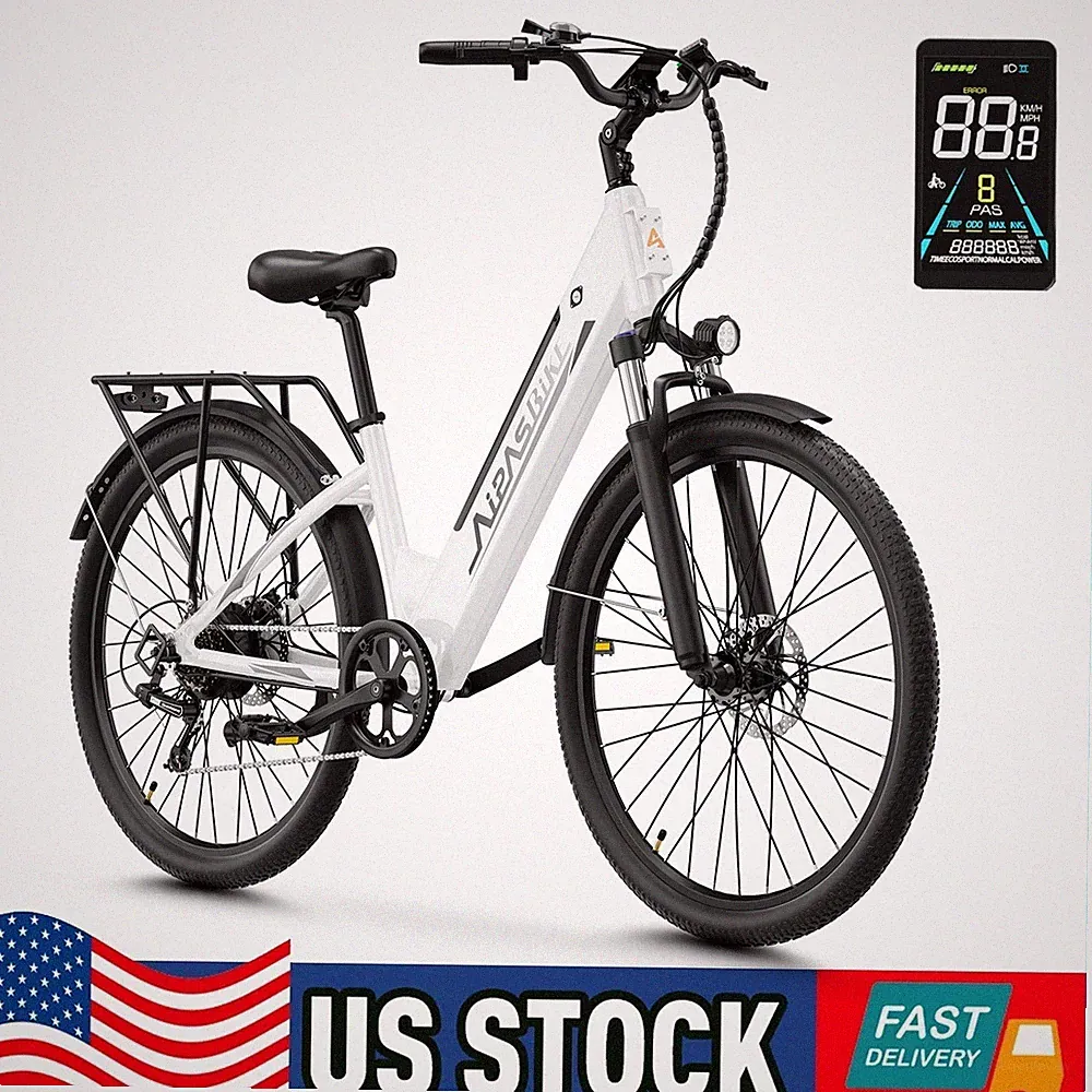 Aipas Electric Bike for Women 1100W Peak Female Electric Bicycles Commuter Ebike