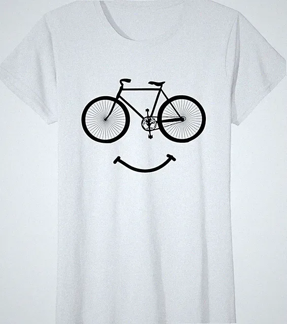 Bicycle and Smile Bicycling Hobby World Bicycle Day Ladies' Crewneck T-Shirt