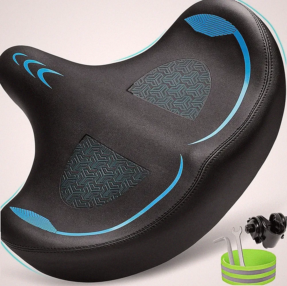 CDYWD Oversized Bike Seat for Men & Women Comfort, Extra Wide Bicycle Seat Cushi
