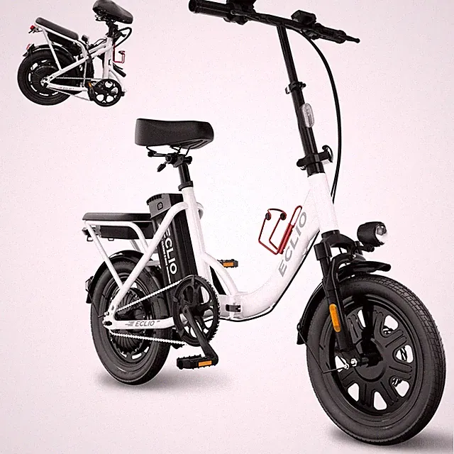 ECLIO 16" Folding Electric Bike Peak 700W 48V 14Ah 20MPH Ebike for Adults 55mile