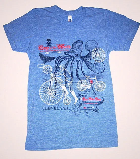 Edge of the World Cyclocross Spectacular Blue T-SHIRT Size XS Bike Cleveland OH