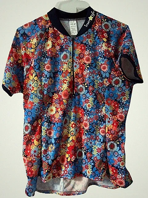 Iron Girl Bicycle Daisy Cycling Jersey Womens XL Relaxed Fit