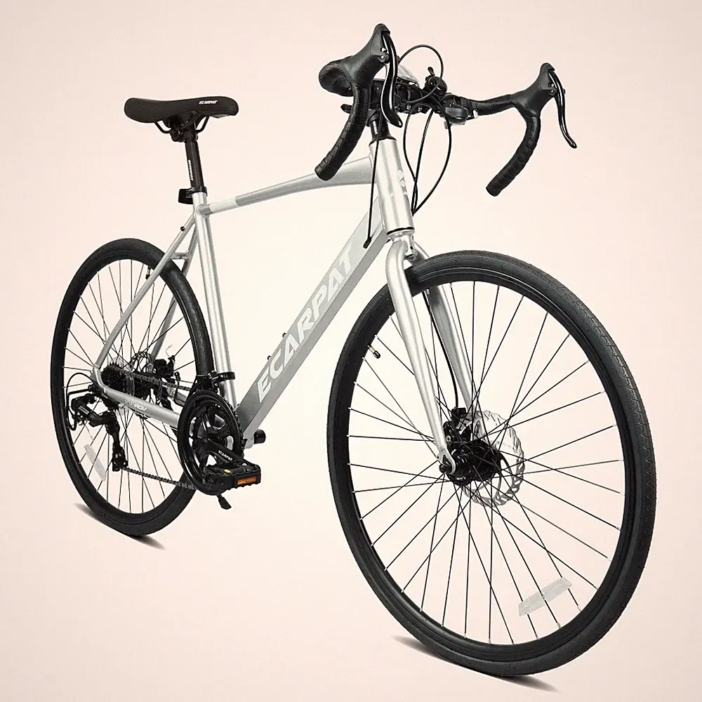 Pro Lightweight 700C Aluminum Road Bike, Disc Brakes, 16-Speed, for Men & Women
