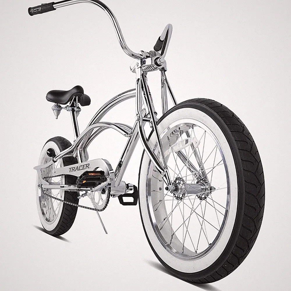 Tracer 20x3 Stretch Beach Cruiser Bike Chrome Suspension Fork Fat Tire 7-14 Kid