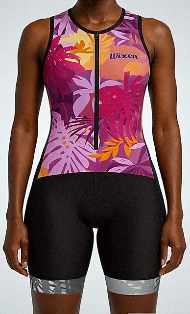 Wixen Sports Wixen Womens Triathlon Suit Sleeveless Tri Suit Padded Cycle Race
