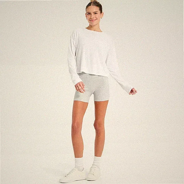 Women's High-Rise Cotton Balance Cotton Spandex Blend Bike Shorts 5" SZ M