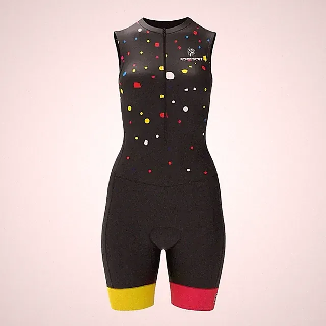 Women’s Triathlon Skinsuit Sleeveless Tri Suit Cycling Running Swimming Gel Pad