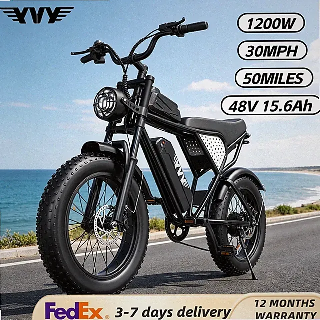 YVY Electric Bike 1200W 48V 15.6Ah Long-Range Electric Commuter Bike for Adults